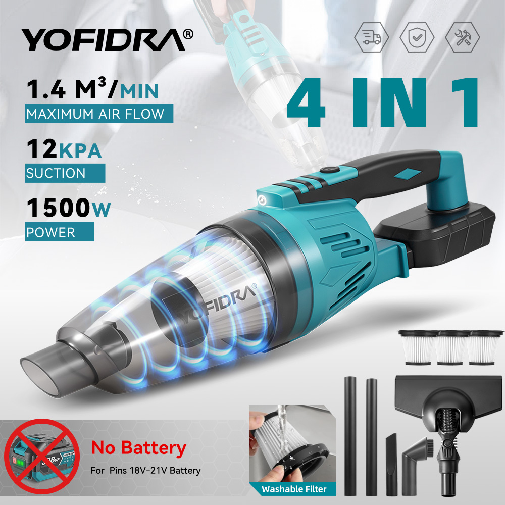 Power Tools For Home - YOFIDRA 1500W 12KPA Aspirapolvere Elettrico 4IN1